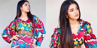 krithi setti beutiful colourful dress