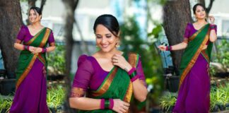 Anasuya in saree Two eyes were not enough to see Anasuya