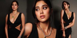 beauty full janvikapoor shows her beauty on black dress