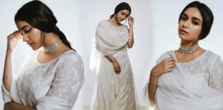 Kirti Suresh in a white dress