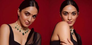 Kaira Advani looks beautiful in a black sari