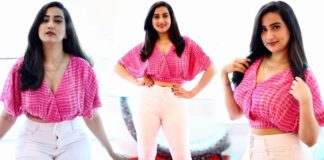 beautiful Manjusha in a pink color dress