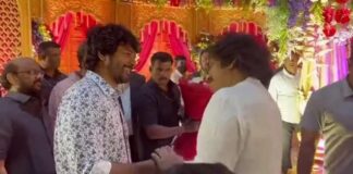Sivakarthikeyan and Pawan Kalyan chatting at the wedding