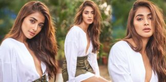 beautyful pooja hegde shows her beauty on white top