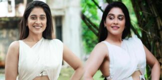 regina on white colour dress looking beautyful