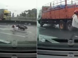 lucky person accident viral video gone social meedia