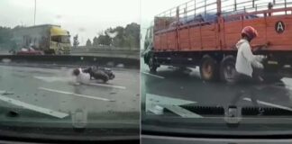 lucky person accident viral video gone social meedia