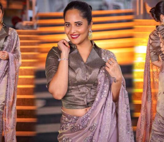 anasuya on verity beautiful sari looking stunning
