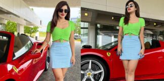 ashu reddy beautiful photo shoot with ferrari