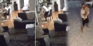 man carries daughter and leaves wife seconds before earthquake video viral