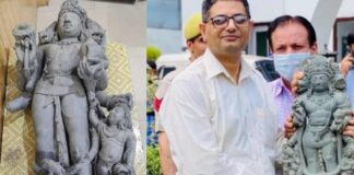 anciant old lord visnu idel found in jammu and kasmir