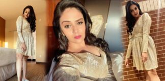 Srimukhi Glistening on Beatiful Dress