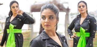sreemukhi on black short dress looking stuuning