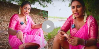 Sri reddy coking prawns and drum sticks curry on village style