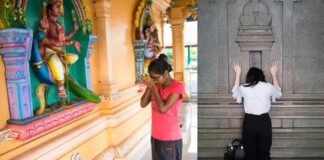 why devotees pray the back side of the temple
