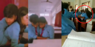 students romance in classroom video viral