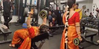 bride gym in marriage saree video goes viral