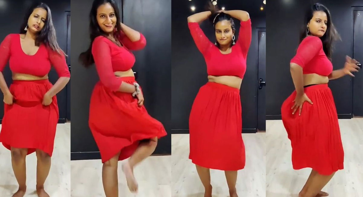 mass dance of young girl for oo antava mama song video viral