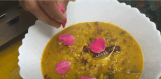 Dhal Curry with Rose Petals recipe tastily making