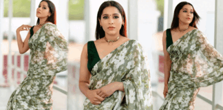 Rashmi goutham looking stunning on his sari photo shoot