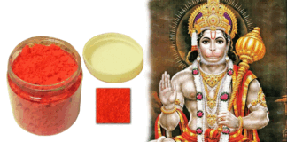 What is the secret of giving sindoor to Lord Anjaneya?