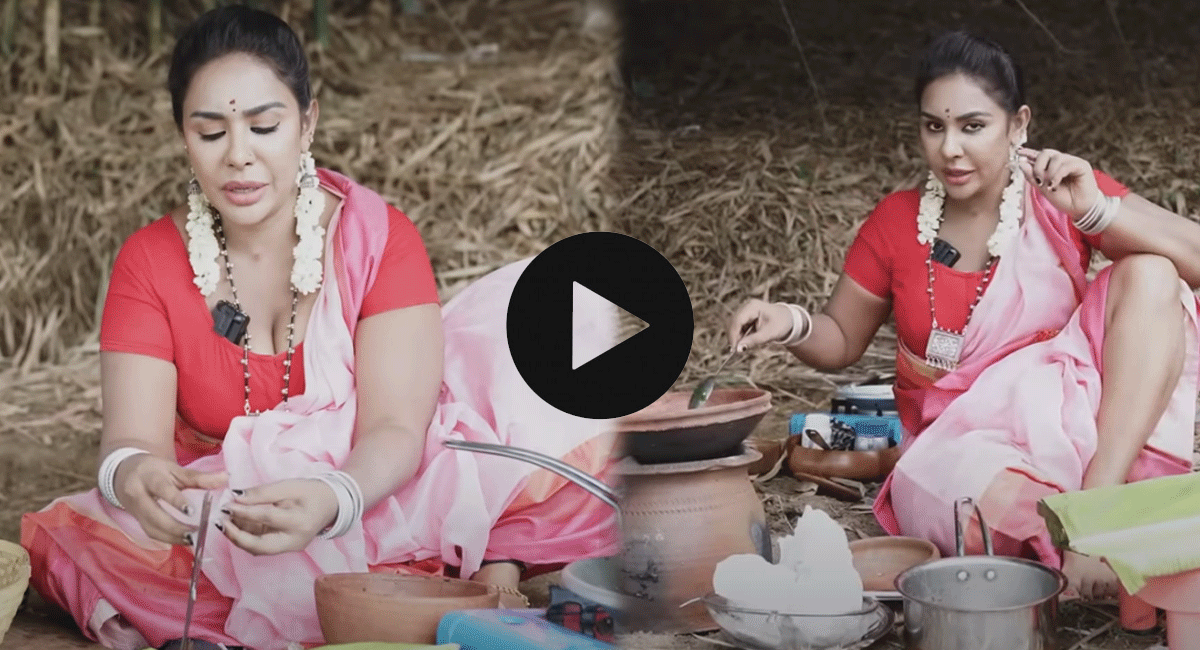 Sri Reddy : అందాలు ఆరబొస్తూ..చేప జన వండిన శ్రీరెడ్డి, బాగా వడ్డిచేస్తుందిగా... beautifull Srireddy village style cooking big fish eggs curry