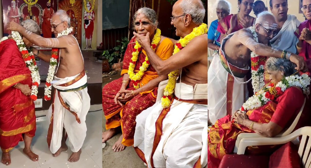 grand papa funny moment with his wife in shashti poorthi video viral