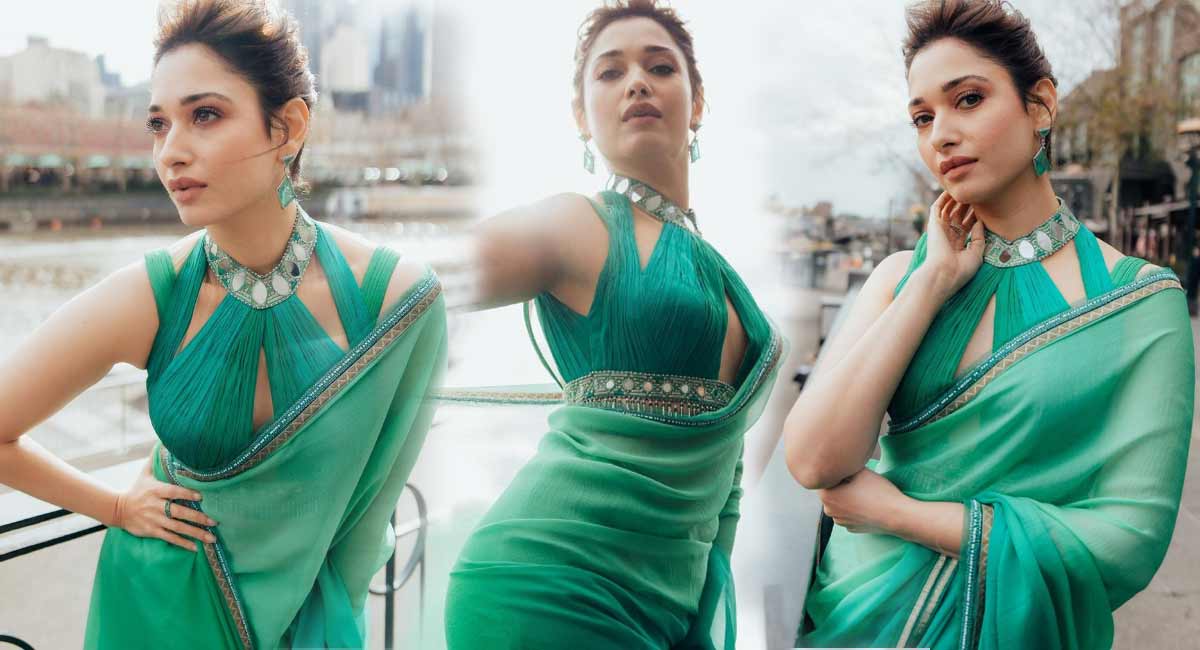 Tamannah : చీర కట్టులో గుండెల్లో గుబులు పుట్టిస్తున్న తమన్నా అందాలు... మెల్బోర్న్ లో అందాలు ఆరబోస్తున్న మిల్క్ బ్యూటీ... thamannah Melbourne sari photo shoot gone viral