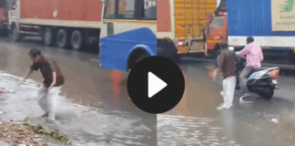 drunken guy fell in drainage video gone viral