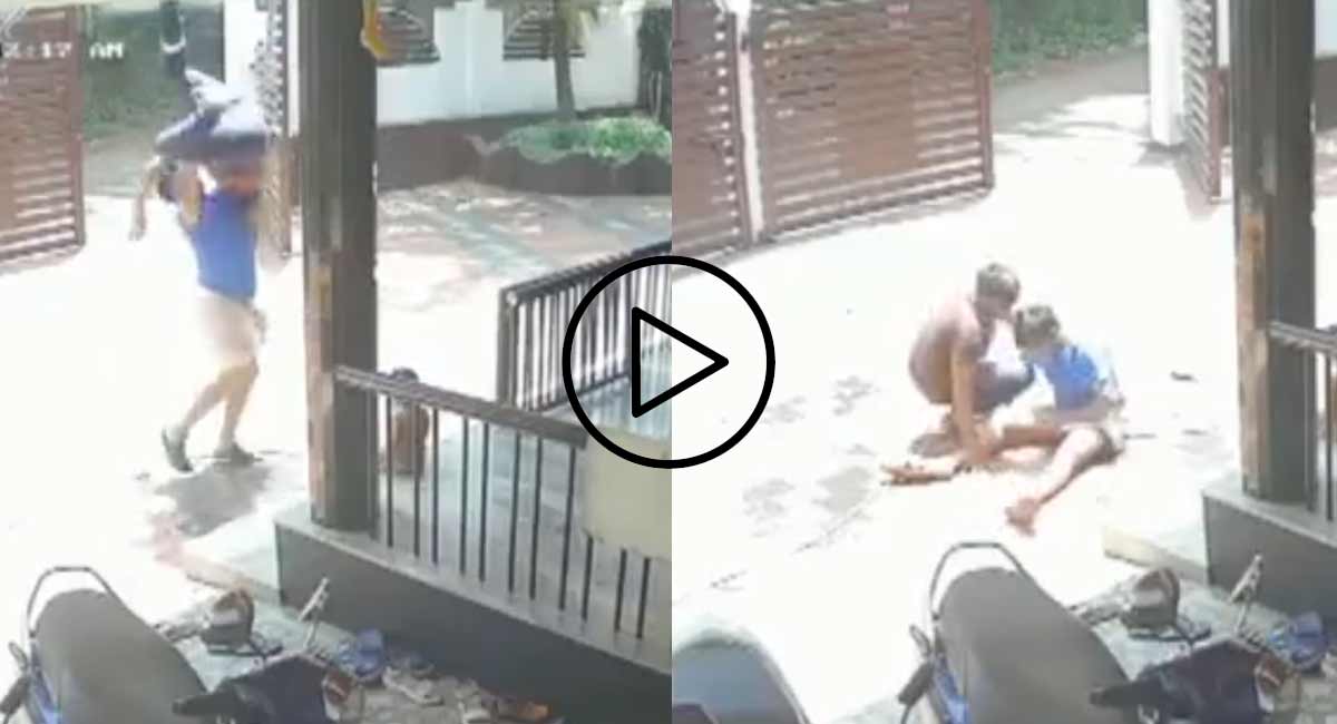 Viral Video : ప్రమాదవశత్తూ బిల్డింగ్ మీదనుండి పడిపోయిన తమ్ముడిని కాపాడిన అన్న, ఇద్దరూ సేఫ్, వైరల్ అవుతున్న వీడియో. young man rescued his brother from accident in Kerala video gone viral