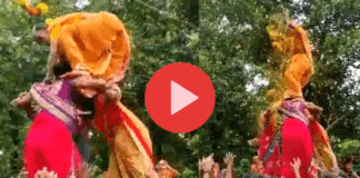 Old women surpriced all by partcipeting in krishnastami program