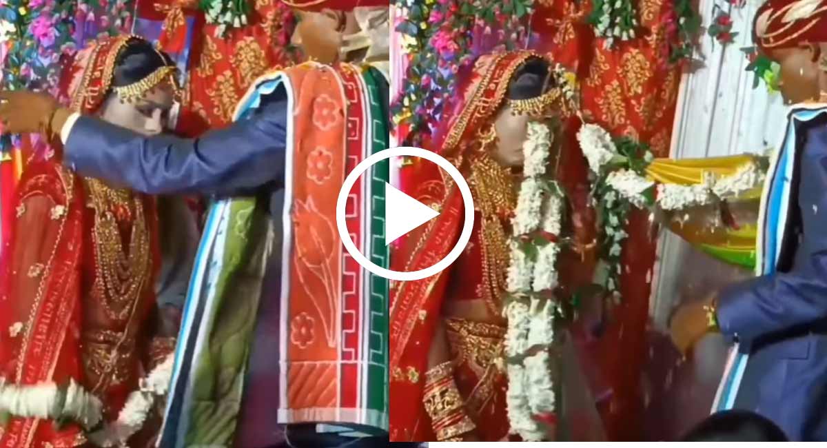 Viral Video : వధువు మెడలో దండ వేయమంటే ఈ పెళ్ళికొడుకు చేసిన పని చూస్తే అందరూ నవ్వాల్సిందే.... viral video groom funny conversation with bride