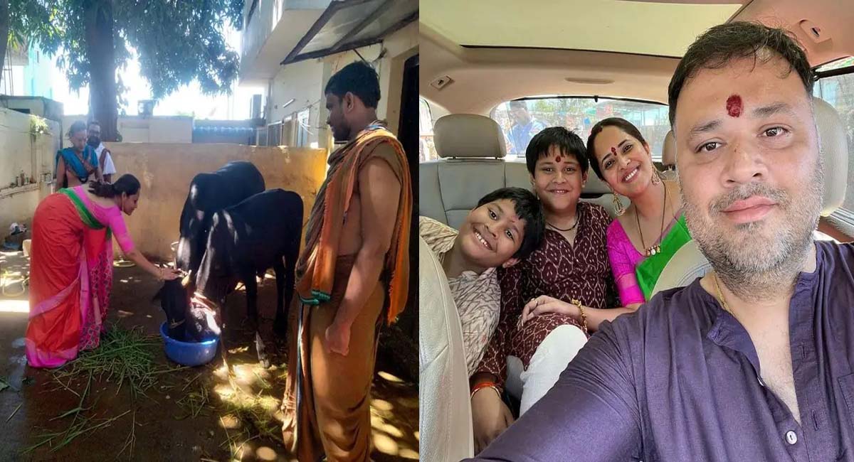 Anasuya : అనసూయ ఎన్నాళ్ల ఎన్నాళ్ళకు అది వేసుకున్నావు.. అంటూ సోషల్ మీడియా ద్వారా అనసూయ కి ట్రోల్స్.... Anasuya wearing sari in family tour trolls Anasuya through social media