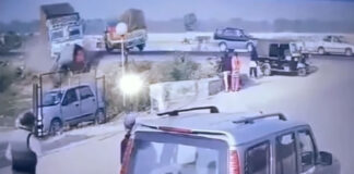 auto and lorry accident video viral