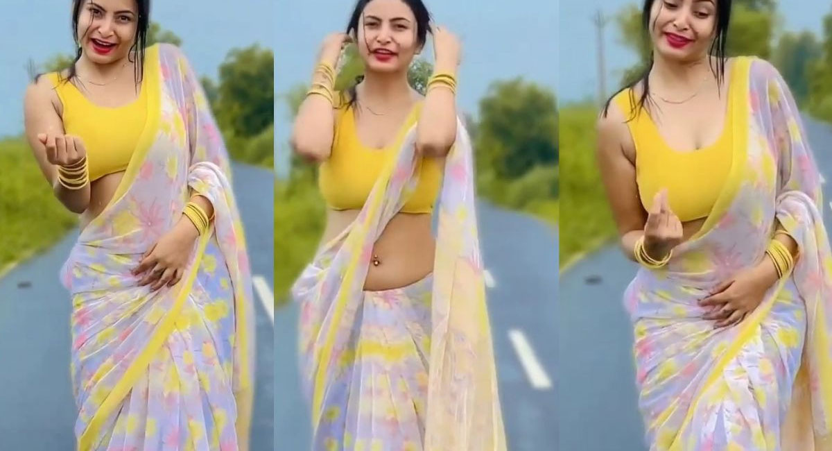 young girl dance in saree video viral