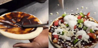 pizza made with chocolate and ice cream video viral