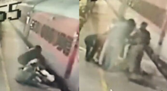 Viral Video : రైలు, ప్లాట్ ఫామ్ మధ్య ఇరుక్కుపోయిన వ్యక్తిని ప్రాణాలకు తెగించి కాపాడిన రైల్వే పోలీసులు