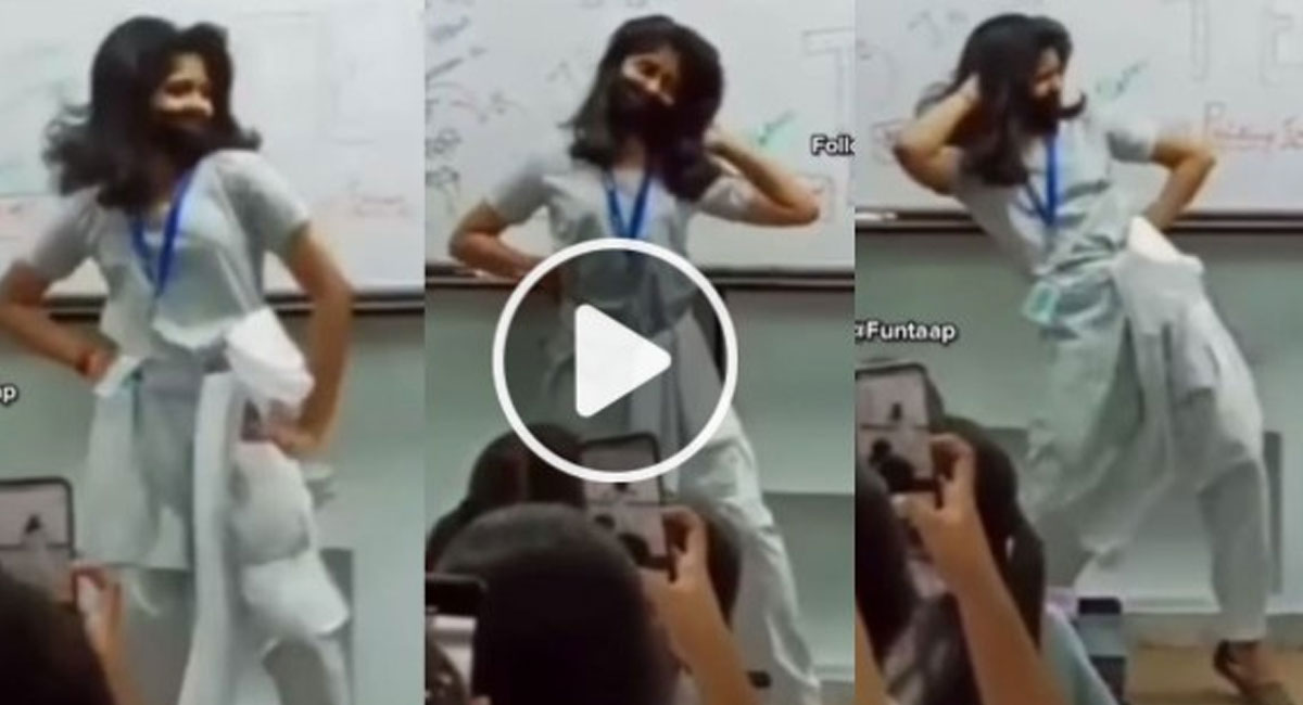 girl student dance to hindi song in class room video viral